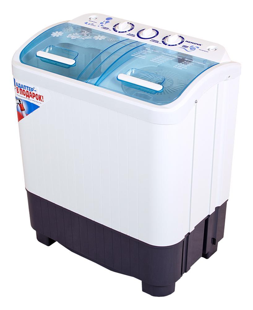 Renova WS-40PET стиральная машина4650000914522 Renova WS-40PET стиральная машина4650000914522Стиральная машина полуавтомат RENOVA WS-40PET российского производства с вертикальной загрузкой имеет бак объемом 4 кг, а также механическое управление. Новый, более мощный двигатель, повышает эффективность стирки. Эксклюзивная форма активатора, направлено распределяет потоки воды, что улучшает качество стирки. Новая серия New Energy Новый мощный двигатель Эксклюзивная форма активатора максимально эффективно распределяет потоки воды Новый дизайн Класс энергоэффективности: А+ Два бака (стирка, отжим) Загрузка сухого белья в бак до 4.0 кг Загрузка белья при отжиме до 3,5 кг Отжим 1350 об/мин Максимальная потребляемая мощность: 360 Вт Таймер Сливной насос Безопасная система отжима Пластиковый корпус, не подверженный коррозии Габариты (ширина/глубина/высота): 600x360x695 мм Размеры упаковки: 630x385x730 мм Масса НЕТТО: 12,7 кг Масса БРУТТО: 14 кг Сделано в России ...