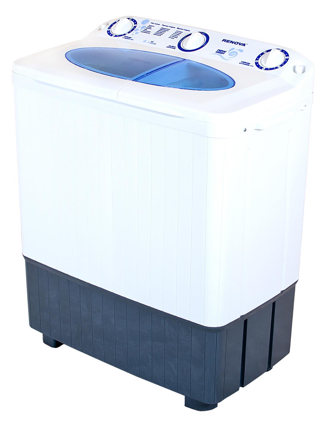 Renova WS-60PET стиральная машина4650000914560 Renova WS-60PET стиральная машина4650000914560Новая серия New Energy Новый, более мощный двигатель, повышающий эффективность стирки Эксклюзивная форма активатора, направленно распределяет потоки воды, улучшая качество стирки Два бака (стирка, отжим) Загрузка сухого белья в бак стирки до 6.0 кг Загрузка белья при отжиме до 4,5 кг Отжим 1350 об/мин Максимальная потребляемая мощность: 500 Вт Таймер Сливной насос Безопасная система отжима Пластиковый корпус, не подверженный коррозии Новый современный дизайн Габариты (ширина/глубина/высота): 715х405х860мм Размеры упаковки: 720х420х880мм Масса НЕТТО: 17,8кг Класс энергоэффективности А+ Сделано в России