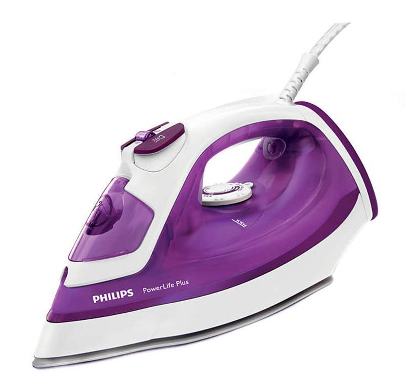 Philips GC2982/30 PowerLife Plus, White Violet утюгGC2982/30 Philips GC2982/30 PowerLife Plus, White Violet утюгGC2982/30Паровой утюг Philips PowerLife Plus обеспечивает великолепные результаты глажения день за днем — превосходные характеристики благодаря новой подошве SteamGlide, постоянной мощной подаче пара, удобной функции очистки от накипи для оптимальной подачи пара надолго и подставке для дополнительной устойчивости в вертикальном положении. Подошва SteamGlide — идеальная подошва от Philips для вашего парового утюга. Идеально скользящая, легкоочищаемая поверхность, устойчивая к появлению царапин. Этот паровой утюг Philips оснащен системой капля-стоп, поэтому вы сможете гладить даже деликатные ткани при низкой температуре, не беспокоясь о появлении пятен воды на одежды. Этот мощный утюг быстро нагревается и поддерживает необходимую температуру во время глажения, что облегчает разглаживание складок. Ползунок очистки от накипи упрощает удаление накипи из утюга. Для максимальной эффективности работы утюга Philips необходимо проводить очистку от накипи...