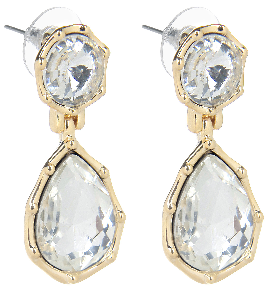 Серьги Fashion House, цвет: золотой, белый. FH32066FH32066 Серьги Fashion House, цвет: золотой, белый. FH32066FH32066Оригинальные серьги Fashion House, выполненные из металла с золотистым покрытием в виде капли, дополненной большими стразами. Серьги застегиваются на металлическую заглушку с пластиковой окантовкой. Изящные серьги придадут вашему образу изюминку, подчеркнут красоту и изящество вечернего платья или преобразят повседневный наряд. Такие серьги позволит вам с легкостью воплотить самую смелую фантазию и создать собственный, неповторимый образ.