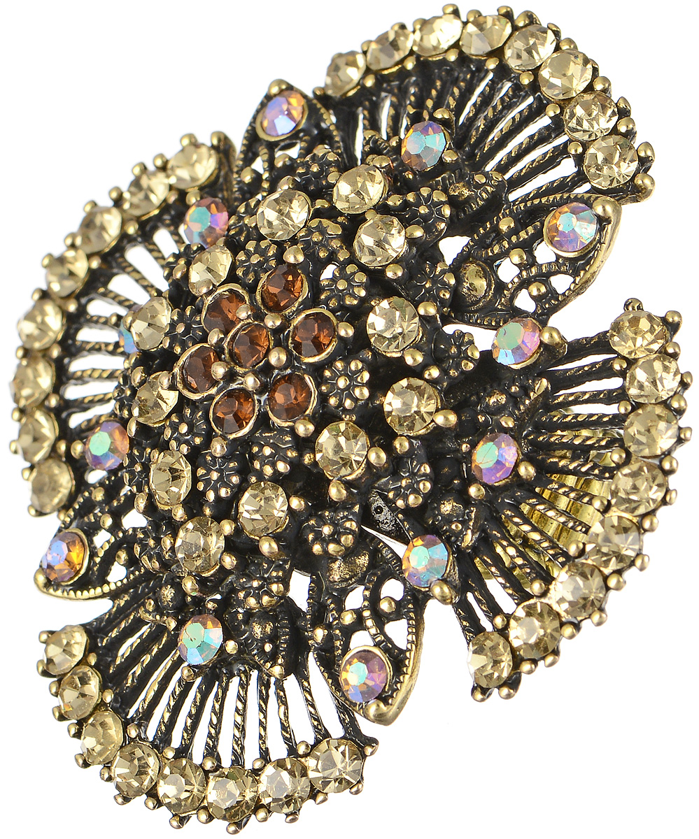 Кольцо Taya, цвет: золотистый. T-B-7610T-B-7610-RING-GOLD Кольцо Taya, цвет: золотистый. T-B-7610T-B-7610-RING-GOLDКольцо Taya выполнено из бижутерийного сплава и оформлено элементом в виде причудливого цветка, который дополнен стразами. Эластичная резинка, которая дополняет основание изделия, делает размер кольца универсальным. Элегантное кольцо Taya выгодно подчеркнет изящество, женственность и красоту своей обладательницы.