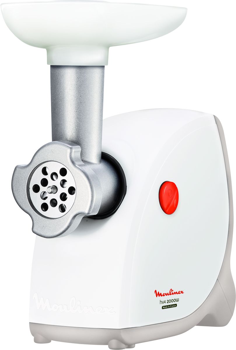 Moulinex HV4 ME442139, White мясорубкаME442139 Moulinex HV4 ME442139, White мясорубкаME442139Мясорубка Moulinex HV4 ME442139 - мощный инструмент, созданный специально для каждой кухни. Приспособление избавит вас от муторных механических мясорубок. Она отлично справляется с мясом, перерабатывая до 2,3 кг в минуту. Порадует хорошей производительностью и простым управлением. А прорезиненные ножки отлично зафиксируют положение приспособления на столе. С помощью насадок для мясорубки, можно довести мясо, рыбу, грибы, овощи до нужной консистенции, без особого труда. Особенно полезной покажет себя во время готовки для больших семейных торжеств и праздников.