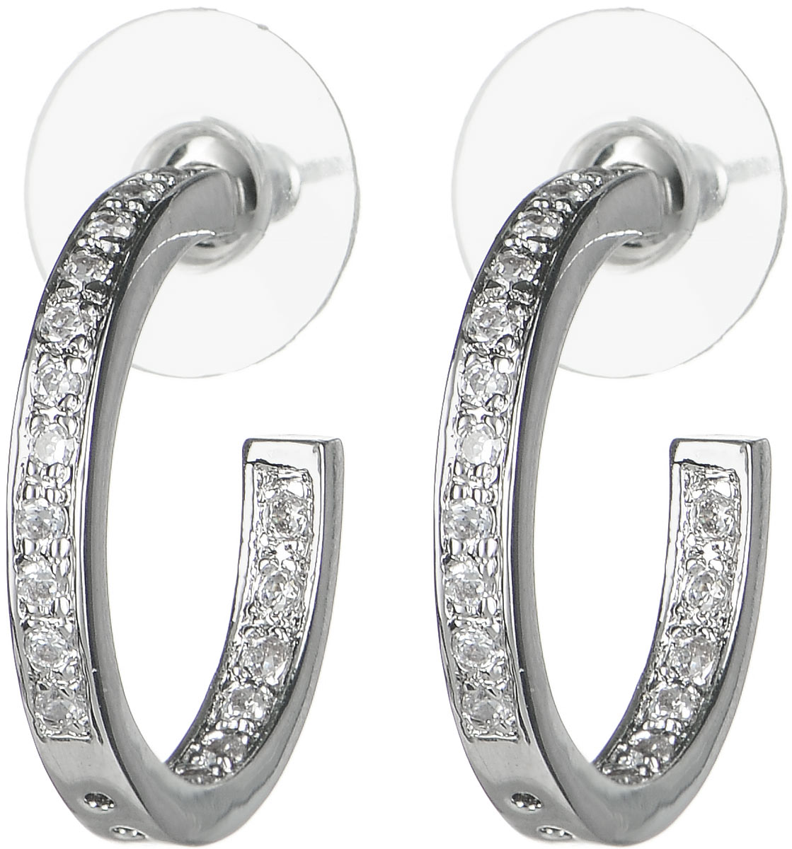 Серьги Taya, цвет: серебристый. T-B-4858T-B-4858-EARR-RHODIUM Серьги Taya, цвет: серебристый. T-B-4858T-B-4858-EARR-RHODIUMСтильные серьги Taya выполнены из бижутерийного сплава с гальваническим покрытием родием в виде небольших колец и, оформлены вставками из белого циркона. Серьги застегиваются на практичный замок-гвоздик с фиксаторами. Серьги Taya блестяще подчеркнут изящество, женственность и красоту своей обладательницы.