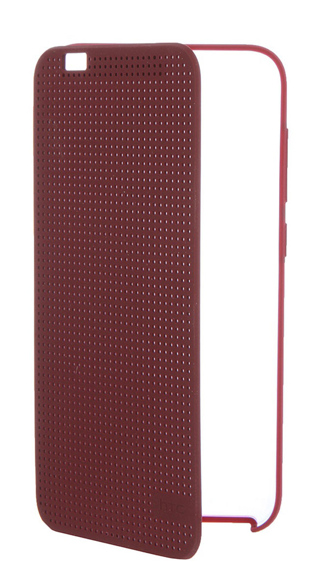 HTC HC M272 Dot View чехол для One A9, Dark Red99H11979-00 HTC HC M272 Dot View чехол для One A9, Dark Red99H11979-00HTC HC M272 Dot View - фирменный чехол-раскладушка для One A9 - позволяет пользователю взаимодействовать с телефоном, не открывая крышку аксессуара. Лицевая сторона чехла выполнена из перфорированного пластика, сквозь отверстия которого хорошо просматривается информация на главном экране. При надетом чехле смартфон распознает аксессуар и включает специальный режим отображения данных. Чехол позволяет принимать звонки, получать уведомления о входящих звонках и сообщениях, состоянии аккумулятора. Двойным постукиванием по поверхности HTC Dot View включается Motion Launch и позволяет включить и выключить индикацию времени и погоды. Если провести по чехлу сверху вниз, активируется голосовой поиск.