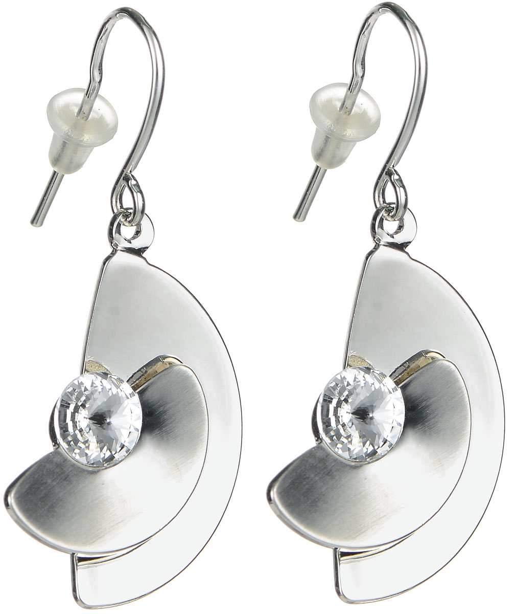 Серьги Taya, цвет: серебристый. T-B-5696T-B-5696-EARR-RHODIUM Серьги Taya, цвет: серебристый. T-B-5696T-B-5696-EARR-RHODIUMСтильные серьги Taya выполнены из бижутерийного сплава с подвесками в виде полукругов, оформленных посередине стразами из стекла. Серьги застегиваются на практичный замок-петлю с фиксаторами. Серьги Taya блестяще подчеркнут изящество, женственность и красоту своей обладательницы.