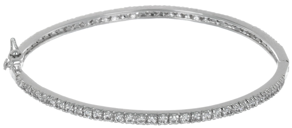 Браслет Taya, цвет: серебристый. T-B-3700T-B-3700-BRACELET-RHODIUM Браслет Taya, цвет: серебристый. T-B-3700T-B-3700-BRACELET-RHODIUMИзящный тонкий браслет Taya выполнен из металлического сплава с гальваническим покрытием на основе латуни и дополнен россыпью прозрачных цирконов. Застегивается браслет на защелку и дополнительно на металлическую петельку. За счет удобной застежки и качественного исполнения, браслет полюбится любой леди и станет ежедневным любимым аксессуаром.