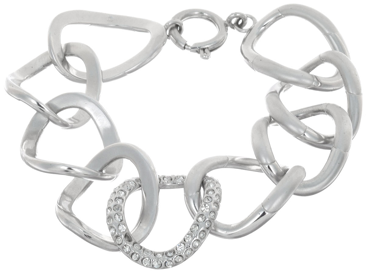 Браслет Taya, цвет: серебристый. T-B-3705T-B-3705-BRACELET-RH.MATTE Браслет Taya, цвет: серебристый. T-B-3705T-B-3705-BRACELET-RH.MATTEСтильный женский браслет Taya выполнен из металлического сплава с родиевым покрытием в виде цепочки с крупными звеньями. Модель дополнена цирконами. Застегивается браслет на шпренгельный замок. Такой браслет дополнит повседневный и праздничный образ, подчеркнув достоинства женской ручки.