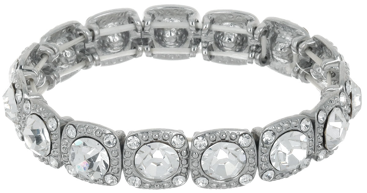 Браслет Taya, цвет: серебристый. T-B-4692T-B-4692-BRAC-SILVER Браслет Taya, цвет: серебристый. T-B-4692T-B-4692-BRAC-SILVERСтильный женский браслет Taya, выполненный из металлического сплава, дополнен стеклянными стразами. Элементы браслета соединены с помощью тонкой резинки, благодаря которой изделие легко снимается и надевается. Размер универсальный. Браслет Taya - это модный стильный аксессуар, призванный подчеркнуть индивидуальность и очарование его обладательницы.
