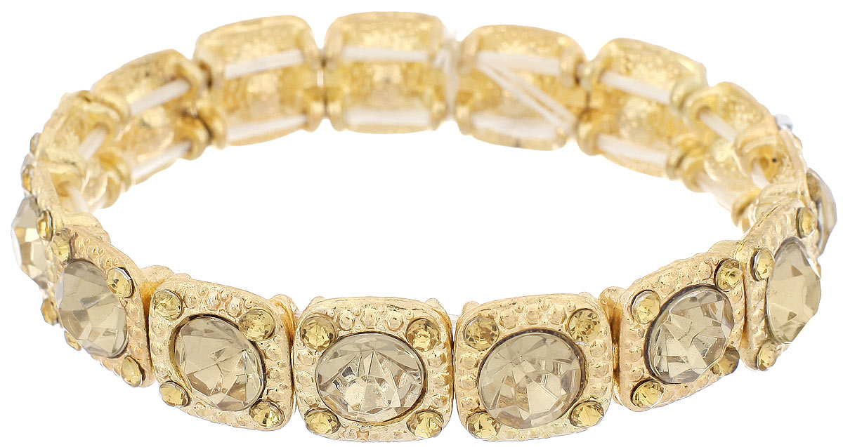 Браслет Taya, цвет: золотистый. T-B-9980T-B-9980-BRAC-GOLD Браслет Taya, цвет: золотистый. T-B-9980T-B-9980-BRAC-GOLDСтильный браслет Taya выполнен из металлического сплава и оформлен стеклянными стразами. Элементы браслета соединены с помощью тонкой резинки, благодаря этому он легко одевается и снимается. Размер браслета универсальный. Браслет Taya - это модный стильный аксессуар, призванный подчеркнуть индивидуальность и очарование его обладательницы.