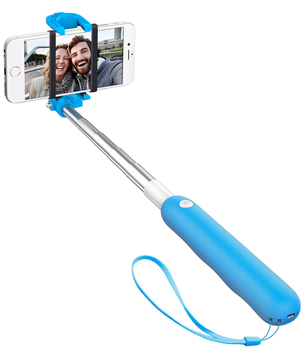 Deppa беспроводной монопод для селфи, Blue (72 см)45002 Deppa беспроводной монопод для селфи, Blue (72 см)45002Deppa - ручной беспроводной телескопический монопод для проведения фото и видеосъемки с максимальной нагрузкой 1 килограмм. Удобная ручка монопода изготовлена из ABS - пластика с покрытием Soft Touch. Управление смартфоном осуществляется дистанционно, при помощи технологии Bluetooth версии 3.0, которая обеспечивает низкое энергопотребление устройства. Одного заряда аккумулятора хватает на 24 часа работы или более 1000 кадров фотосъемки.