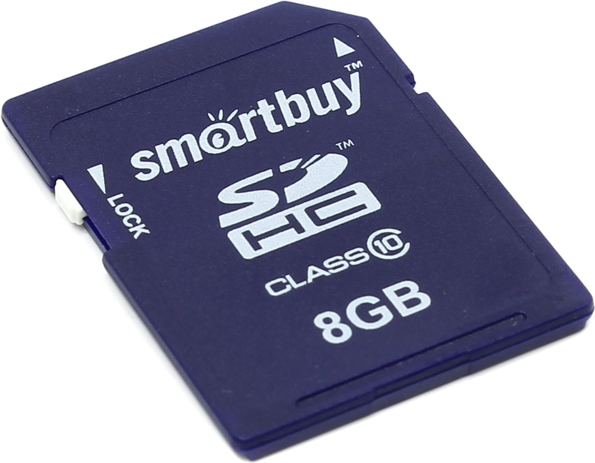 SmartBuy SDHC Class 10 8GB карта памятиSB8GBSDHCCL10 SmartBuy SDHC Class 10 8GB карта памятиSB8GBSDHCCL10Если необходимо хранить информацию не один год и при этом нет источника питания, то карты памяти Smartbuy SD SDHC для вас. Это универсальный инструмент хранения различной информации, при этом если устройства с которыми вы работаете поддерживают стандарт SD 3.0, то ваш помощник Smartbuy SD SDHC способен достигать скорости 20 МБ/с. Эта карты памяти способна эффективно работать в телефонах, коммуникаторах, фотоаппаратах, принтерах, компьютерах, ноутбуках.