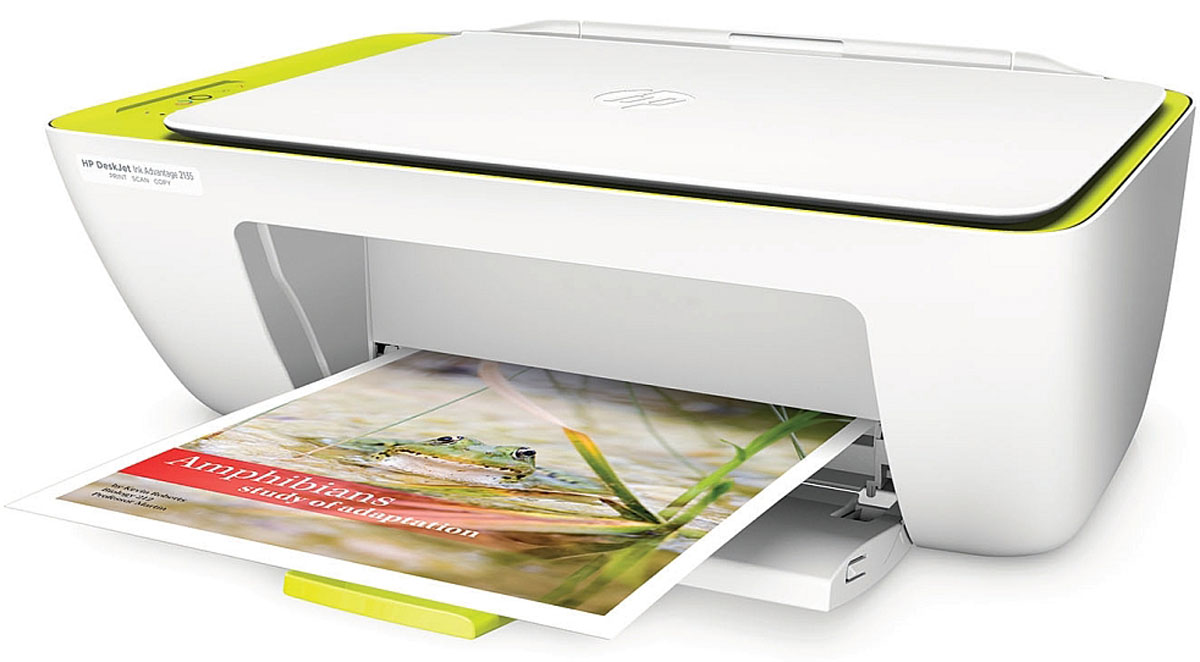 HP DeskJet Ink Advantage 2135 All-in-One (F5S29C) МФУF5S29C HP DeskJet Ink Advantage 2135 All-in-One (F5S29C) МФУF5S29CМФУ HP DeskJet All-in-One — это идеальное решение для ежедневной печати, сканирования и копирования. Оно поставляется готовым к работе и не требует сложной настройки. Используйте недорогие струйные картриджи HP (на водной основе), чтобы сократить расходы. Благодаря компактным размерам устройства вы также сможете сэкономить пространство на рабочем месте. Выполняйте высококачественную печать любых фотографий и документов благодаря недорогим струйным картриджам HP. Откройте для себя возможности этого универсального решения. Это надежное МФУ оснащено простыми и удобными функциями печати, сканирования и копирования документов. Устройство очень просто настроить. В нем предусмотрены удобные средства управления для простой настройки печати, сканирования и копирования документов. Компактное многофункциональное устройство легко поместится на столе, полке или в другом удобном для вас месте.