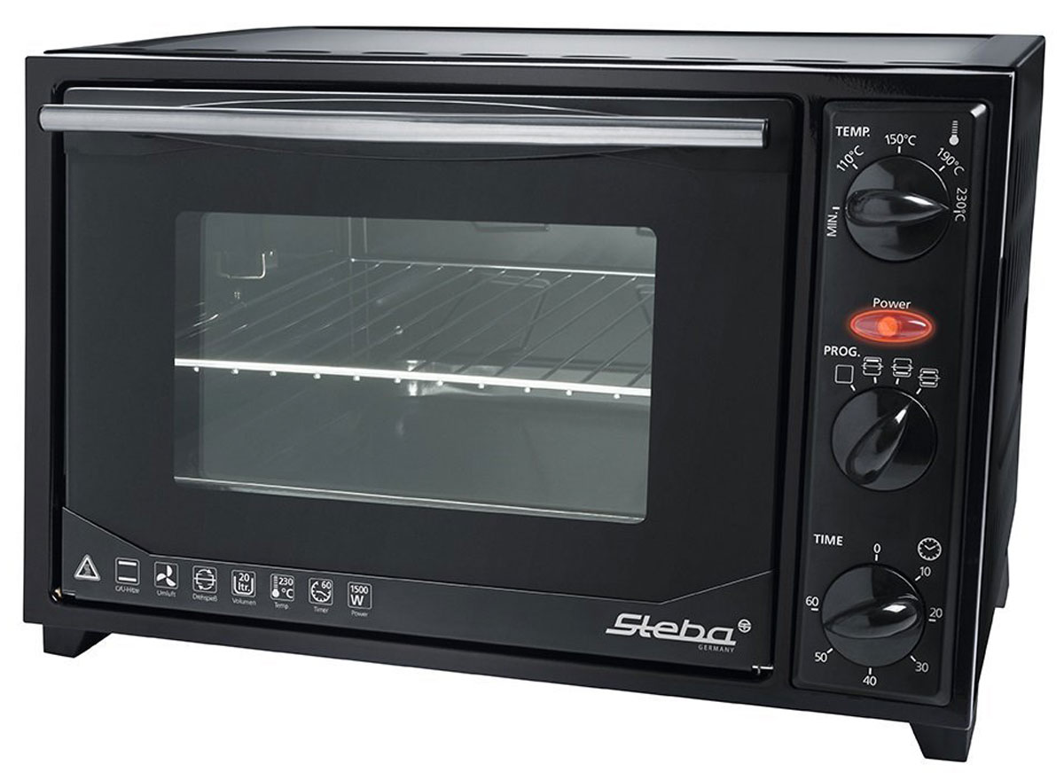 Steba KB 27 U.3 мини-печьKB 27 U.3 Steba KB 27 U.3 мини-печьKB 27 U.3Конвекционная немецкая электропечь Steba KB 27 U.3 с антипригарным покрытием порадует всех любителей готовить быстро, вкусно и всегда удачно, поскольку обладает лучшими рабочими режимами и функциями для получения самых разнообразных блюд и прекрасной выпечки! Объем духовки равен 20 литрам с мощным верхним и нижним грилем, благодаря чему всегда можно побаловать себя и своих близких замечательной сочной курочкой с аппетитно хрустящей поджаренной корочкой, а также приготовлением домашнего шашлыка! Конвекционный режим духовки даст возможность без труда получать идеально пропеченную выпечку, так как создает оптимальные условия, при которых горячий воздух окутывает блюдо со всех сторон, сокращая время готовки и сохраняя пользу компонентов. Температура приготовления регулируется в диапазоне от 100 до 250 градусов, а также можно выбрать время приготовления блюд благодаря таймеру с установкой до 60 минут. Также вы можете выбирать тип блюда, время и температуру его...