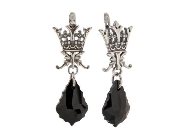 Серьги Jenavi Габсбург, цвет: серебряный, черный. h2513160h2513160 Серьги Jenavi Габсбург, цвет: серебряный, черный. h2513160h2513160Стильные серьги Jenavi Габсбург выполнены в виде основы оригинальной формы из ювелирного сплава с покрытием черненого серебра, которая дополнена кристаллами Swarovski. Изделие оснащено классическим английским замком, который надежно зафиксирует сережку. Оригинальные серьги Jenavi Габсбург помогут дополнить любой образ и привнести в него завершающий яркий штрих. Избегать взаимодействия с водой и химическими средствами.