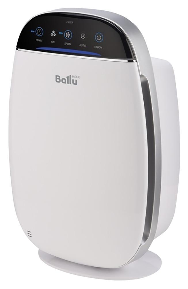 Ballu AP-155 очиститель воздухаAP-155 Ballu AP-155 очиститель воздухаAP-155В очистителе воздуха Ballu AP-155 предусмотрены все функции и технологии, необходимые для эффективной и качественной очистки воздуха в помещении. 5 ступеней очистки воздуха, 4 скорости работы вентилятора, удобное сенсорное управление, ионизатор воздуха (отключаемый), 8-часовой таймер на отключение прибора, индикатор уровня чистоты воздуха. Для своевременной замены фильтров в очистителе автоматически учитывается срок работы фильтров. Очиститель обслуживает помещение площадью до 20 кв. метров. Прибор предназначен для очистки воздуха в помещении от пыли, шерсти, аллергенов и прочих вредных примесей. С помощью вентилятора воздушный поток проходит через Pre-Carbon фильтр, задерживающий относительно крупные частицы. Затем воздух проходит через HEPA-фильтр, задерживающий пыльцу, аллергены и прочие частицы размером до 0,3 мкм. Далее VOC-фильтр 2 в 1 (угольный фильтр + цеолит), абсорбирует и впитывает неприятные запахи, химические соединения, такие как CO2, формальдегид, фреон....