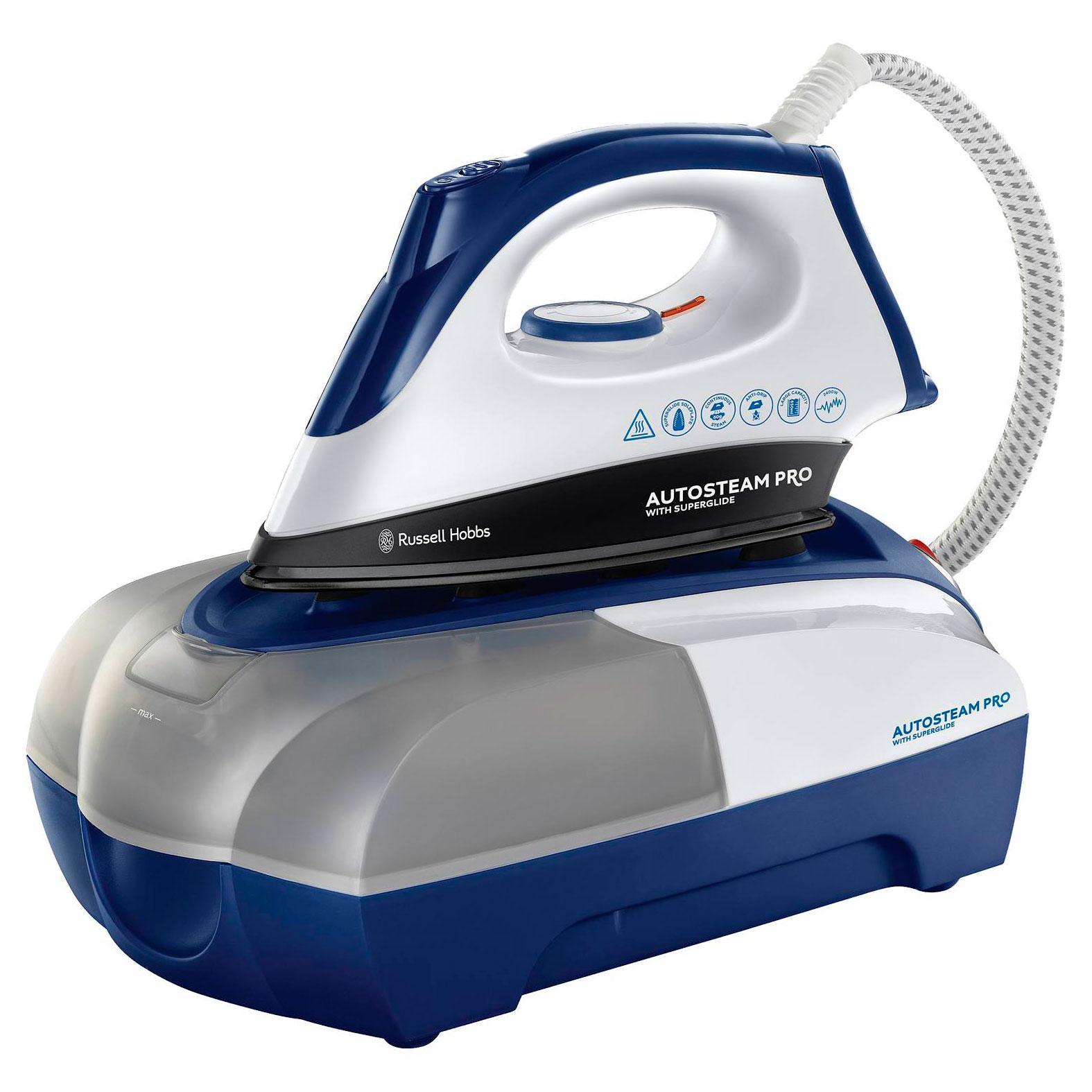 Russell Hobbs 22190-56 Autosteam Pro Steam парогенератор22190-56 Russell Hobbs 22190-56 Autosteam Pro Steam парогенератор22190-56Антипригарное керамическое покрытие; Готовность к работе за 1,30 мин; Легкий; Давление бойлера 3 Бар; Мощность 2400 Вт; Подача пара 60 г; Съемный резервуар для воды; Регулировка подачи пара; Регулировка температуры утюга; Объем резервуара 650 мл; Защита от накипи