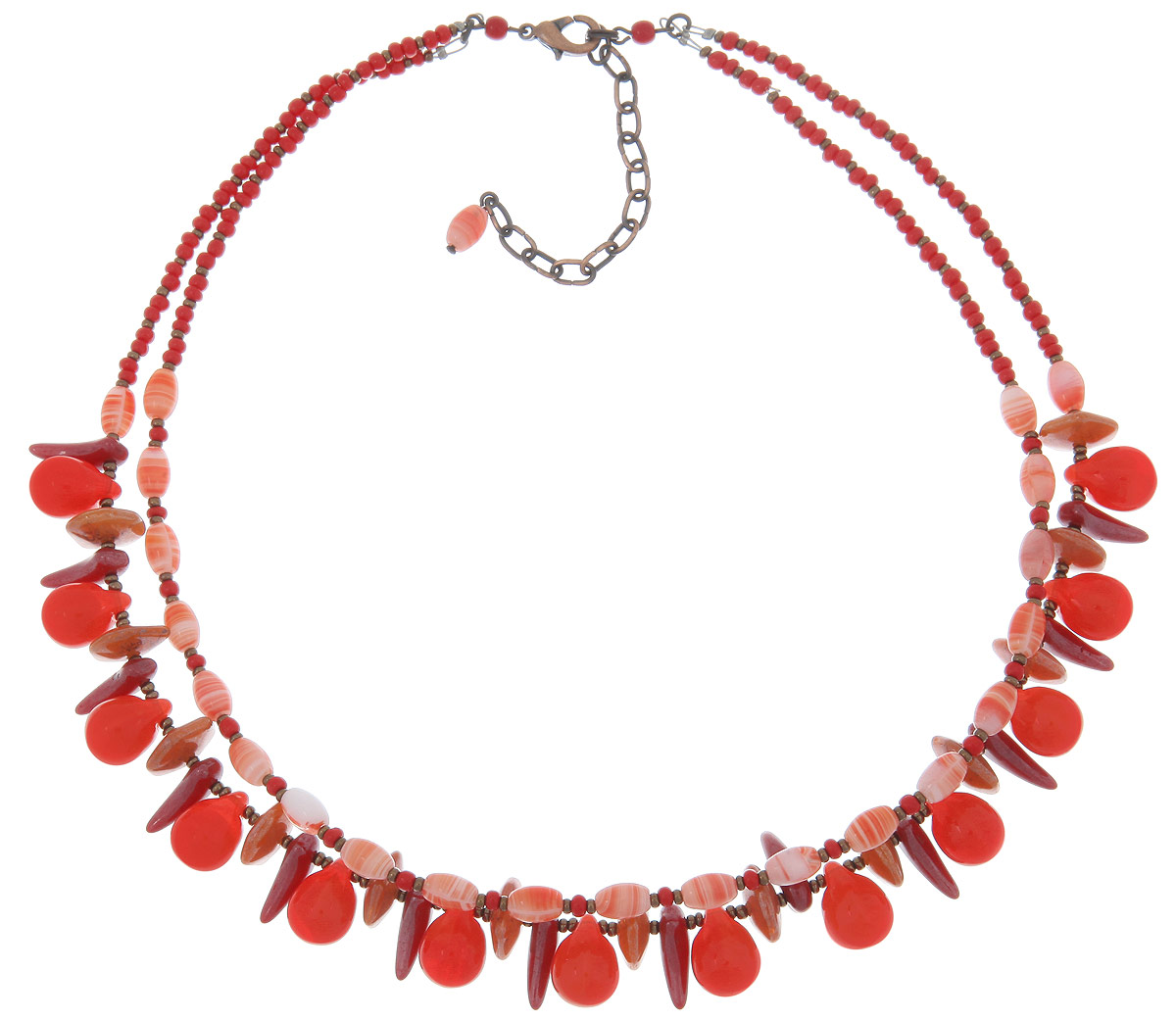 Колье Avgad, цвет: коралловый, красный. H-477S996H-477S996 Колье Avgad, цвет: коралловый, красный. H-477S996H-477S996Стильное колье Avgad выполнено в виде основы из ювелирной двухъярусной нити, на которую нанизаны бусины из натурального камня и бисер. Изделие застегивается на замок-карабин с регулирующей длину цепочкой. Колье упаковано в текстильный мешок на кулиске. Такое колье позволит вам с легкостью воплотить самую смелую фантазию и создать собственный неповторимый образ.