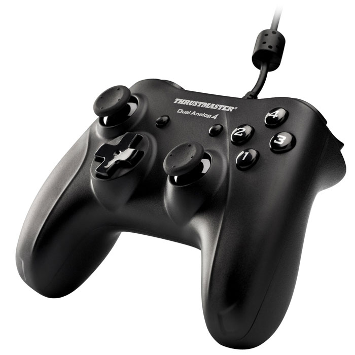Thrustmaster Dual Analog 4, Black геймпад2960737 Thrustmaster Dual Analog 4, Black геймпад2960737Игровой пульт Thrustmaster Dual Analog 4 поддерживает подключение типа Plug&Play и распознается ОС Windows и ПК-играми напрямую! Эргономичный дизайн в стиле Xbox 360 2 полностью прогрессивных мини-джойстика с прорезиненным покрытием 12 идеально расположенных цифровых функциональных кнопок USB-подключение типа Plug&Play Супер удобно расположенные мини-джойстики и крестообразная многопозиционная кнопка Новая крестообразная многопозиционная кнопка Текстурированная задняя поверхность