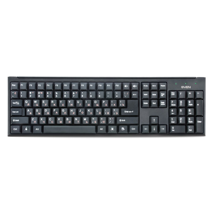 Sven Standard 303 USB, Black клавиатураSV-03100303UB Sven Standard 303 USB, Black клавиатураSV-03100303UBМодели Sven Standard 303 – это неприхотливые рабочие лошадки, надежные и легкие в использовании. Классическая печатная раскладка содержит символы латиницы (белого или черного цветов, в зависимости от цвета клавиатуры) и кириллицы (светло-кораллового оттенка). Устройства ввода оснащены интерфейсами USB. Их установка осуществляется автоматически после подключения к USB-порту ПК. Высококачественная мембрана и тихий ход клавиш обеспечивают легкое и мягкое нажатие кнопок. С таким решением ваши пальцы будут летать по клавиатуре. Модели также оснащены кнопками, позволяющими регулировать громкость звука.