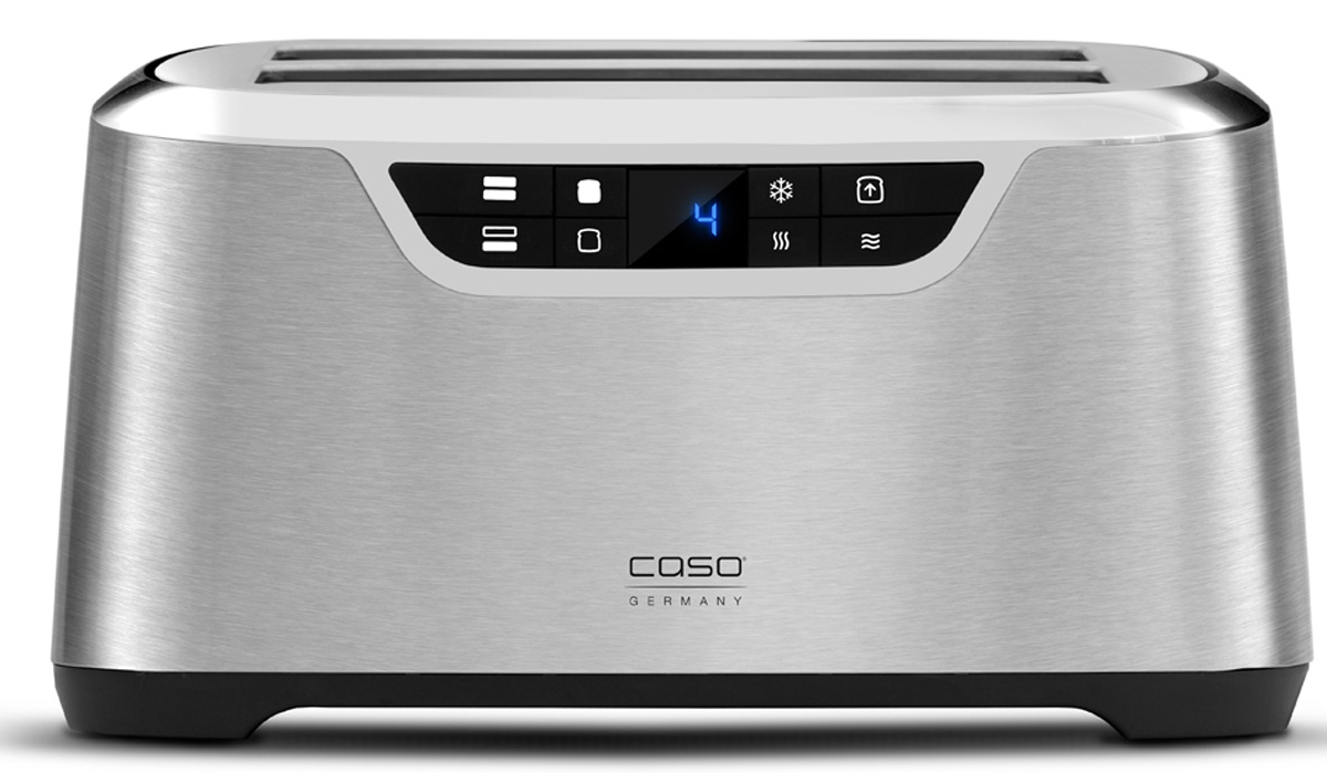 CASO NOVEA T4, Black Silver тостерNOVEA T4 CASO NOVEA T4, Black Silver тостерNOVEA T4Тостер CASO NOVEA T4 выполнен в современном дизайне, что добавит стиля и изысканности как современному, так и традиционному кухонному интерьеру. Его широкие слоты с легкостью поджарят ломтики различной толщины в зависимости от ваших предпочтений: простой хлеб, багеты или булочки. Тостер CASO NOVEA T4 обладает функциями разморозки и отмены текущей программы приготовления. Входящая в комплект решетка для разогрева поможет подогреть булочки или круассаны. Съемный поддон для крошек сделает процесс приготовления аккуратным и без лишних крошек на рабочей поверхности.