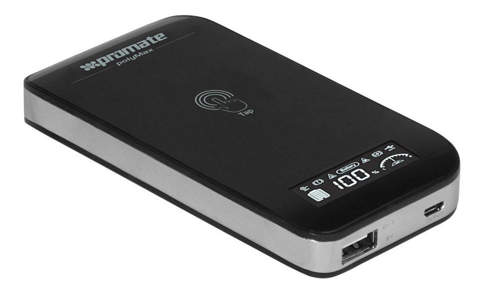 Promate polyMax, Black внешний аккумулятор00008398 Promate polyMax, Black внешний аккумулятор00008398Мощь и стиль воплотились в аккумуляторе Polymax. Его ультра-компактный размер для всех ценителей стильный и функциональных гаджетов. Polymax зарядит Ваш смартфон в пути, прямо на ходу, Вы всегда будете на связи!!! Он маленький, но в нем сила тигра и ёмкость 6000mAh. Цифровой дисплей управления, проинформирует о остаточном заряде, а сенсорная кнопка активирует зарядку. Polymax предназначен для пользователя с чувством стиля дизайна.
