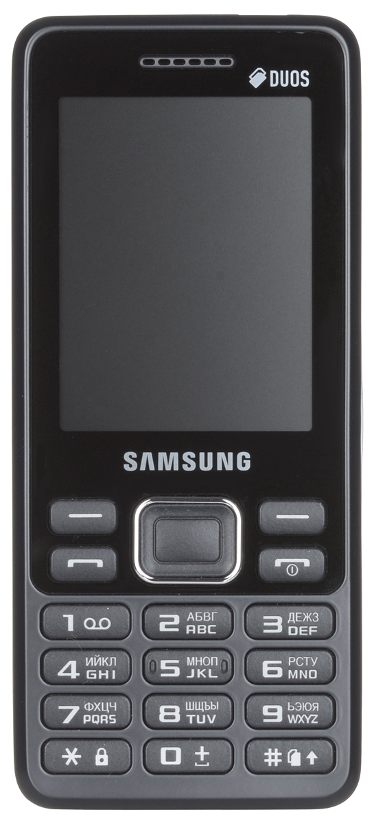 Samsung SM-B350E, Blue BlackSM-B350EBKASER Samsung SM-B350E, Blue BlackSM-B350EBKASERSamsung SM-B350E - классический моноблок, который легко помещается кармане и удобно лежит в руке. Эргономичная модель комфортно ощущается в ладони, а стильные элементы дизайна привлекают внимание окружающих. Данная модель оснащена 2,4-дюймовым дисплеем, который делает комфортным просмотр фото, чтение сообщений и использование других функций устройства. В поездке всегда можно окунуться в мир музыки, включив встроенный плеер или FM-радио. К тому же стандартный аудиоразъем 3.5 мм подойдет практически для любых наушников. Samsung SM-B350E поддерживает работу с двумя SIM-картами в режиме ожидания, за счет чего он может использоваться в качестве личного и рабочего одновременно. Кроме того, наличие двух карт позволяет эффективно управлять тарифами различных мобильных операторов, уменьшая уровень расходов. Телефон сертифицирован Ростест и имеет русифицированную клавиатуру, меню и Руководство пользователя.