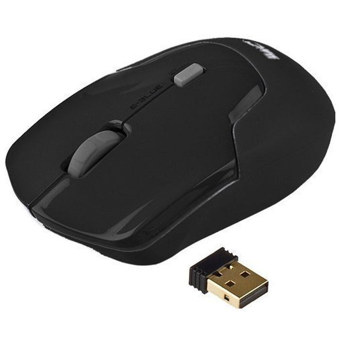 E-Blue EMS119 Mayfek, Black мышь беспроводнаяEMS119BK E-Blue EMS119 Mayfek, Black мышь беспроводнаяEMS119BKКомпьютерная мышь E-Blue EMS119 Mayfek прекрасно подчеркнет интерьер вашей комнаты или офиса, и усовершенствует вид вашего рабочего места. Сверхсовременная оптическая технология 2,4 ГГц, малые размеры и высокое разрешение сенсора (1480 dpi) позволят вам работать быстро, максимально четко и комфортно в любом месте, практически на любой поверхности. Рабочий диапазон устройства составляет до 10 метров в радиусе ПК или ноутбука. Также устройство оснащается функцией энергосбережения для экономии заряда батарей. E-Blue EMS119 Mayfek имеет три режима разрешения dpi и обладает великолепной портативностью.