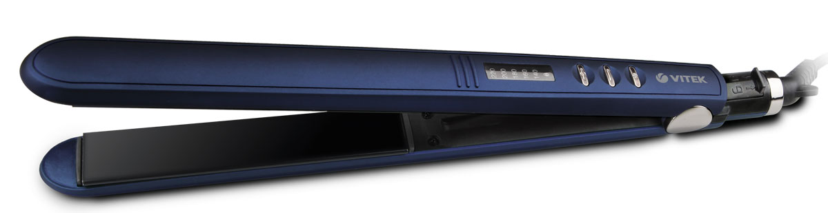 Vitek VT-2315(B) выпрямитель для волосVT-2315(B) Vitek VT-2315(B) выпрямитель для волосVT-2315(B)Даже самые непослушные пряди волос можно идеально выпрямить, если воспользоваться выпрямителем для волос Vitek VT-2315(B). Качественное покрытие пластин, легкое управление, блокировка ручки, изменение температуры нагрева в зависимости от типа волос – это лишь те незначительные преимущества, которые характерны для модели VT-2315(B). Блокировка ручки Время нагрева: 30 сек Дисплей: LED индикация Размер пластин: 120 мм х 20 мм Регулировка температуры: 140-220 °C Технология PTC Heating Технология Straight&Curl