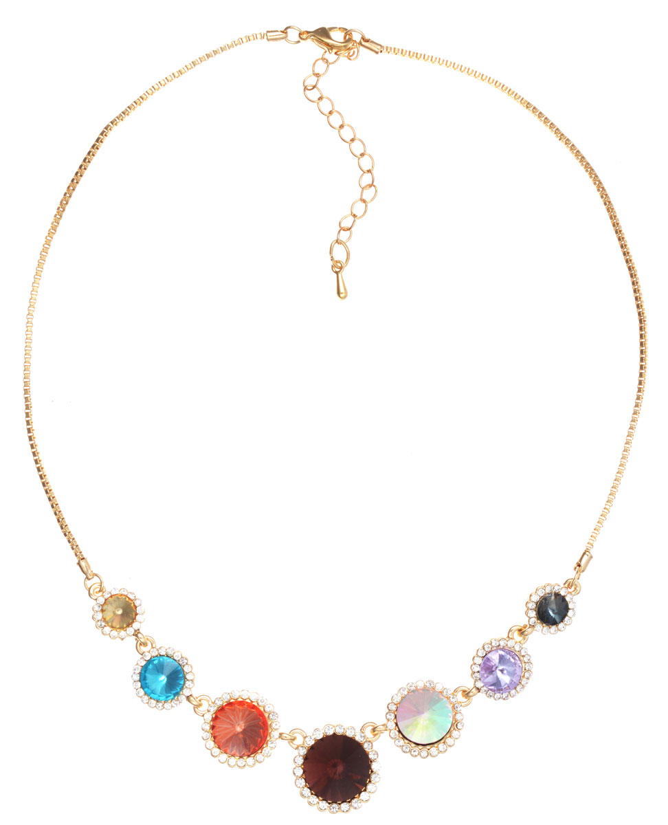 Колье Taya, цвет: мультиколор. T-B-7858T-B-7858-NECK-MULTI Колье Taya, цвет: мультиколор. T-B-7858T-B-7858-NECK-MULTIЭлегантное колье Taya, выполнено в виде цепочки из бижутерийного сплава, центральная часть оформлена гранеными стеклянными стразами. Изделие застегивается на практичный замок-карабин, длина регулируется за счет дополнительных звеньев. Стильное колье придаст вашему образу изюминку, подчеркнет индивидуальность.