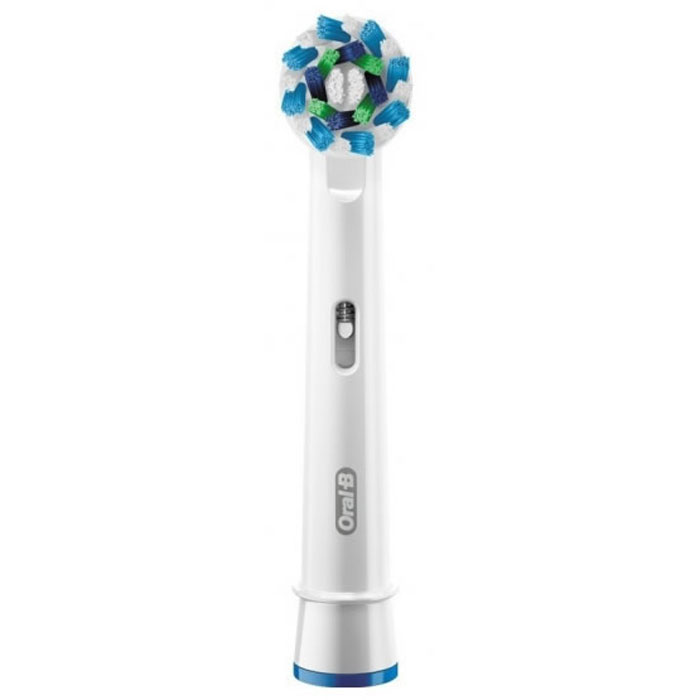 Oral-B CrossAction сменная насадка для электрической зубной щетки, 3 штCRS-80270335 Oral-B CrossAction сменная насадка для электрической зубной щетки, 3 штCRS-80270335Oral-B CrossAction - до 100% больше удаления налета даже вдоль линии десен! Премиальная насадка Oral-B CrossAction с щетинками, расположенными под углом 16°, удаляет до 100% больше зубного налета вдоль линии десны по сравнению с мануальной зубной щеткой. Разная длина щетинок эффективно удаляет налет даже из труднодоступных мест. Закругленные на кончинах щетинки обеспечивают безопасность применения. Голубые щетинки Indicator обесцвечиваются наполовину, сигнализируя о необходимости замены насадки (чтобы постоянно получать превосходный результат, менять насадку рекомендуется в среднем раз в 3 месяца). Насадка подходит для всех электрических зубных щеток Oral-B кроме Sonic/Pulsonic. При неповрежденной упаковке срок годности товара неограничен.