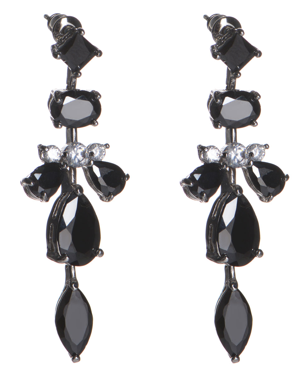 Серьги Taya, цвет: черный. T-B-7691T-B-7691-EARR-BLACK Серьги Taya, цвет: черный. T-B-7691T-B-7691-EARR-BLACKЭлегантные серьги Taya выполнены из бижутерийного сплава. Изделие оформлено в виде листа диковинного растения и дополнено вставками из сияющих цирконов. Серьги застегиваются на практичный замок-гвоздик с фиксаторами из металла. Оригинальные серьги придадут вашему образу изюминку, подчеркнут индивидуальность.