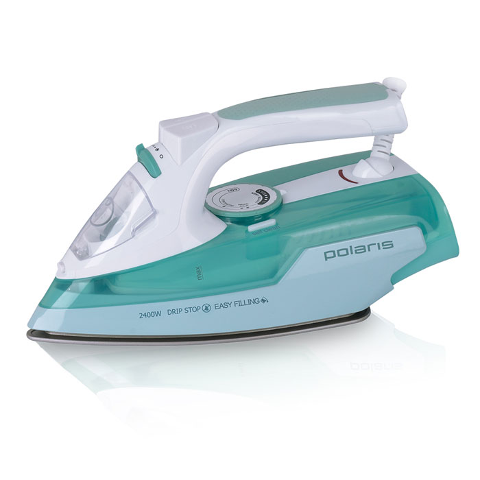 Polaris PIR 2466K, Turquoise утюг4979 Polaris PIR 2466K, Turquoise утюг4979Утюг Polaris PIR 2466Kотличается высокой функциональностью и приятным дизайном. Мощность в 2400 Вт обеспечивает быстрый нагрев и интенсивную подачу пара. Уникальная керамическая подошва Crystal Ceramic отлично скользит по ткани и безупречно разглаживает даже глубокие складки. Благодаря режиму вертикального отпаривания вы можете отглаживать вещи непосредственно на вешалке. Антикапельная система предотвращает возникновение мокрых разводов на одежде и позволяет гладить деликатные ткани при низкой температуре. Утюг не нуждается в требовательном уходе - прибор оснащен системой самоочистки и защитой от накипи. За счет свободного вращения шнура провод не перекручивается и не мнет ткань. Благодаря большому удобному входному отверстию вода легко и быстро заливается во внутренний резервуар объемом 350 мл.