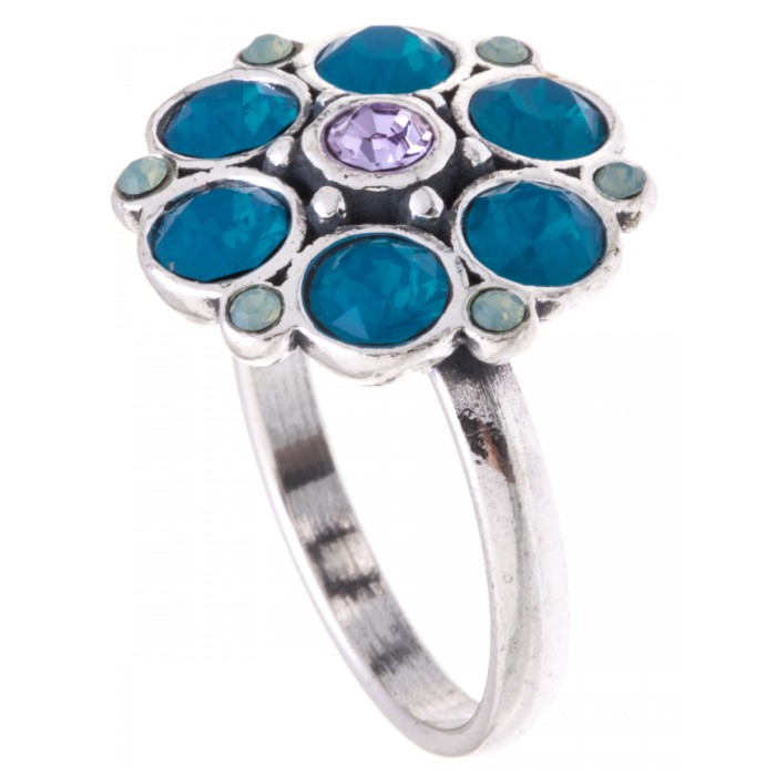 Кольцо Jenavi Абарис, цвет: серебристый, бирюзовый. Размер 16k3103040 Кольцо Jenavi Абарис, цвет: серебристый, бирюзовый. Размер 16k3103040Оригинальное кольцо Jenavi Абарис изготовлено из ювелирного сплава с антиаллергическим гальваническим покрытием черненым серебром. Декоративный элемент выполнен в виде цветка и оформлен кристаллами Swarovski. Стильное кольцо придаст вашему образу изюминку и подчеркнет индивидуальность.