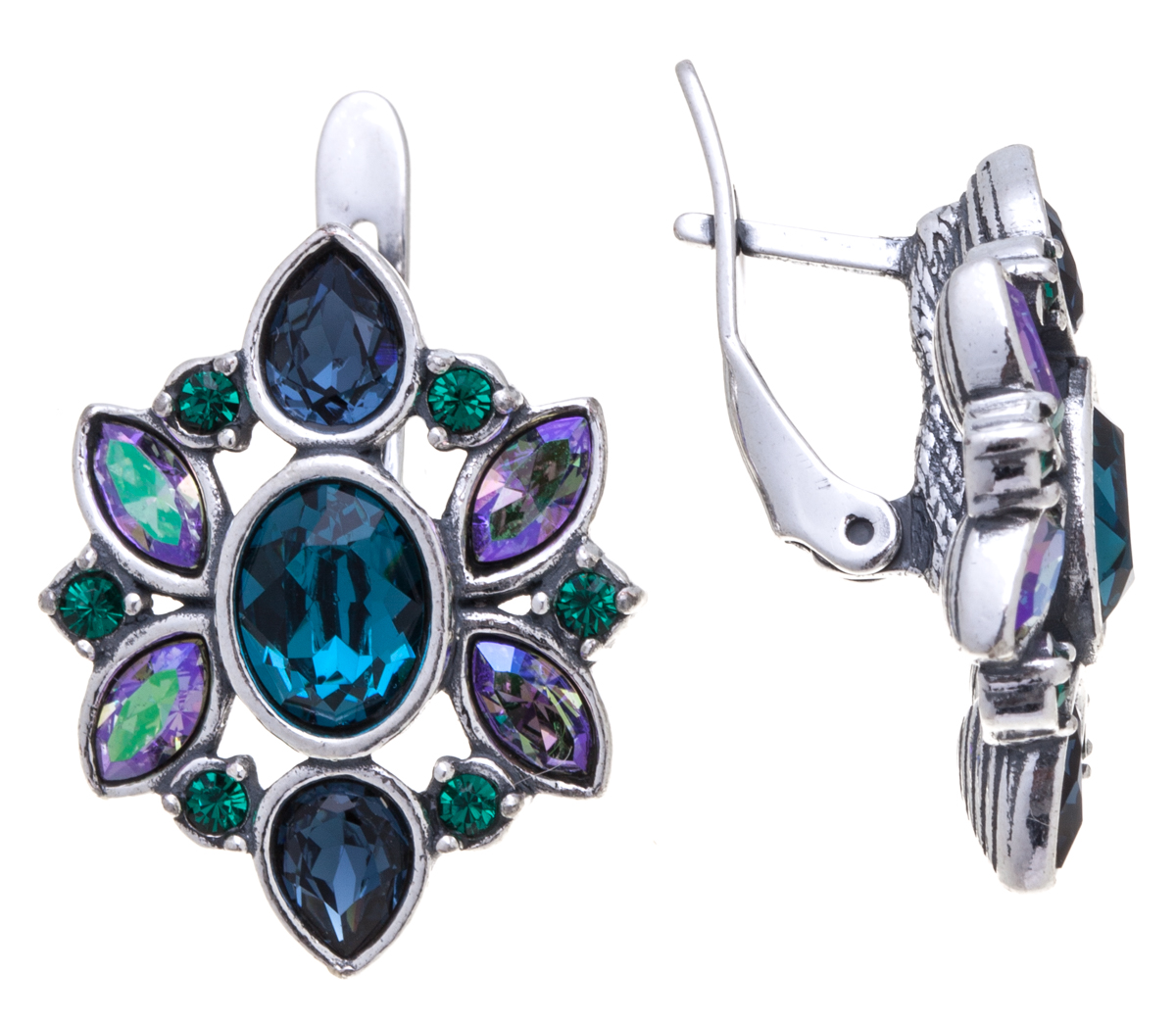 Серьги Jenavi Кангра, цвет: серебряный, зеленый. k3163170k3163170 Серьги Jenavi Кангра, цвет: серебряный, зеленый. k3163170k3163170Элегантные серьги Jenavi Кангра выполнены из ювелирного сплава с антиаллергическим гальваническим покрытием черненым серебром. Изделие оформлено сверкающими кристаллами Swarovski. Серьги застегиваются на удобную английскую застежку, которая эстетично включается в дизайн украшения. Изысканные серьги станут модным аксессуаром как для повседневного, так и для вечернего наряда, они подчеркнет вашу индивидуальность и неповторимый стиль, и помогут создать незабываемый уникальный образ.