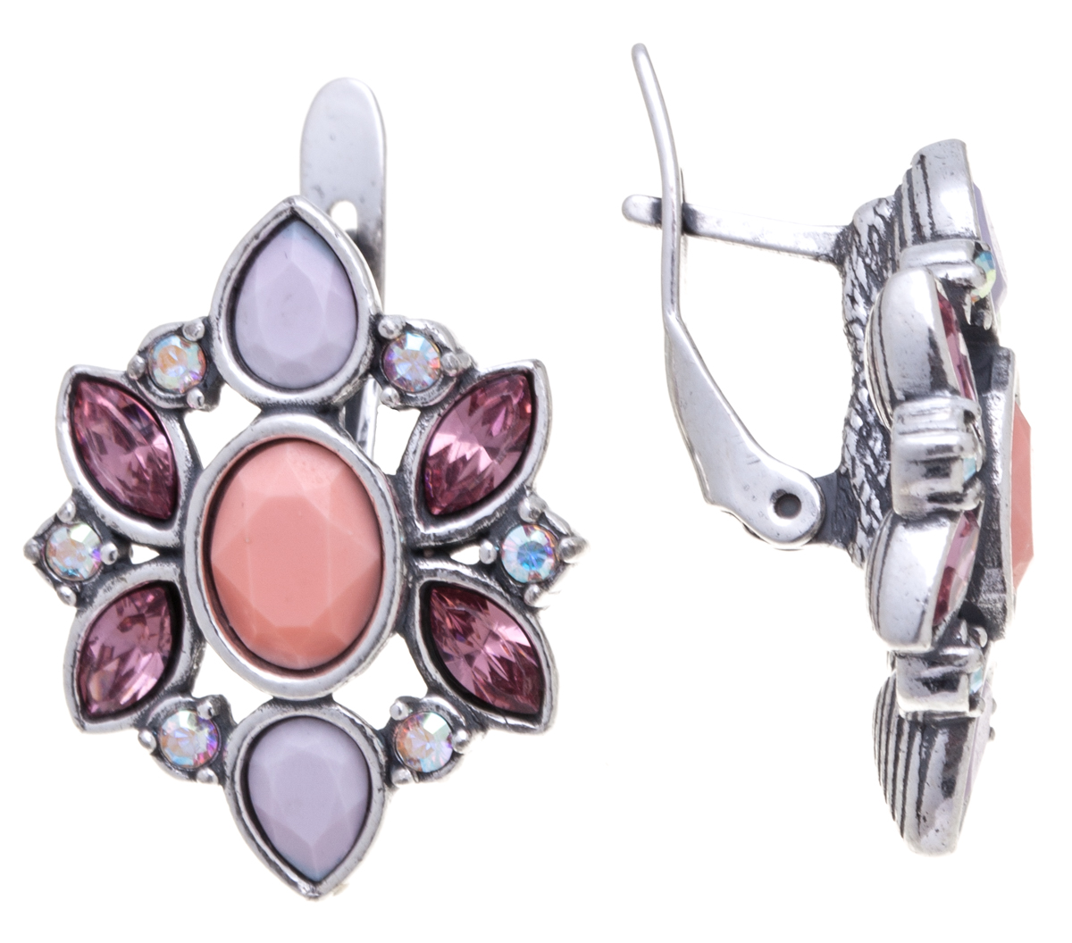 Серьги Jenavi Кангра, цвет: серебряный, розовый. k31631k7k31631k7 Серьги Jenavi Кангра, цвет: серебряный, розовый. k31631k7k31631k7Элегантные серьги Jenavi Кангра выполнены из ювелирного сплава с антиаллергическим гальваническим покрытием черненым серебром. Изделие оформлено сверкающими кристаллами Swarovski. Серьги застегиваются на удобную английскую застежку, которая эстетично включается в дизайн украшения. Изысканные серьги станут модным аксессуаром как для повседневного, так и для вечернего наряда, они подчеркнет вашу индивидуальность и неповторимый стиль, и помогут создать незабываемый уникальный образ.
