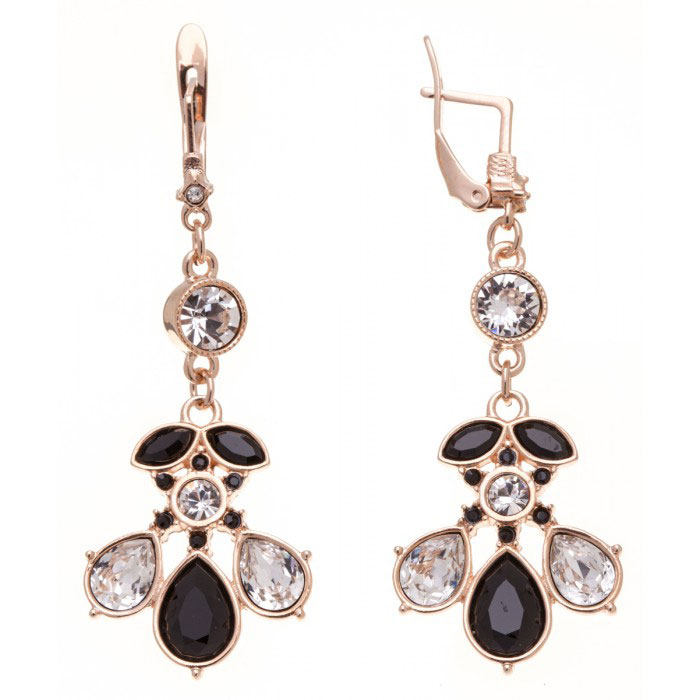Серьги Jenavi Инд, цвет: золотой, черный, прозрачный. k324p106k324p106 Серьги Jenavi Инд, цвет: золотой, черный, прозрачный. k324p106k324p106Элегантные серьги Jenavi Инд выполнены из ювелирного сплава с позолоченным покрытием. Изделие оформлено сверкающими кристаллами Swarovski. Серьги застегиваются на удобную английскую застежку. Изысканные серьги станут модным аксессуаром как для повседневного, так и для вечернего наряда, они подчеркнут вашу индивидуальность и неповторимый стиль, и помогут создать незабываемый уникальный образ.
