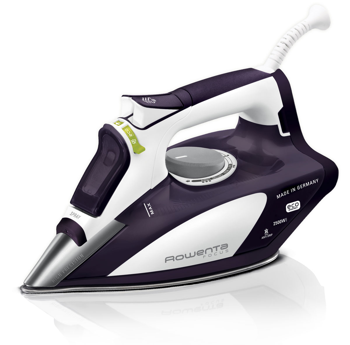 Rowenta DW5122F1 утюгDW5122 Rowenta DW5122F1 утюгDW5122Утюг Rowenta DW5122F1 мощностью 3100 Вт обеспечивает безупречное отглаживание благодаря мощной подаче пара и отлично скользящей подошве Microsteam 400 Laser. Функцию парового удара можно использовать как в горизонтальном, так и в вертикальном положении, что позволит приводить в порядок вещи прямо на вешалке. Rowenta DW5122F1 оснащен противокапельной системой, которая автоматически блокирует выброс пара, если температура устройства слишком низкая. Это предотвращает вытекание воды через подошву и появление разводов на деликатных тканях. Система самоочистки устраняет накипь в камере образования пара, благодаря чему утюг прослужит вам длительное время.