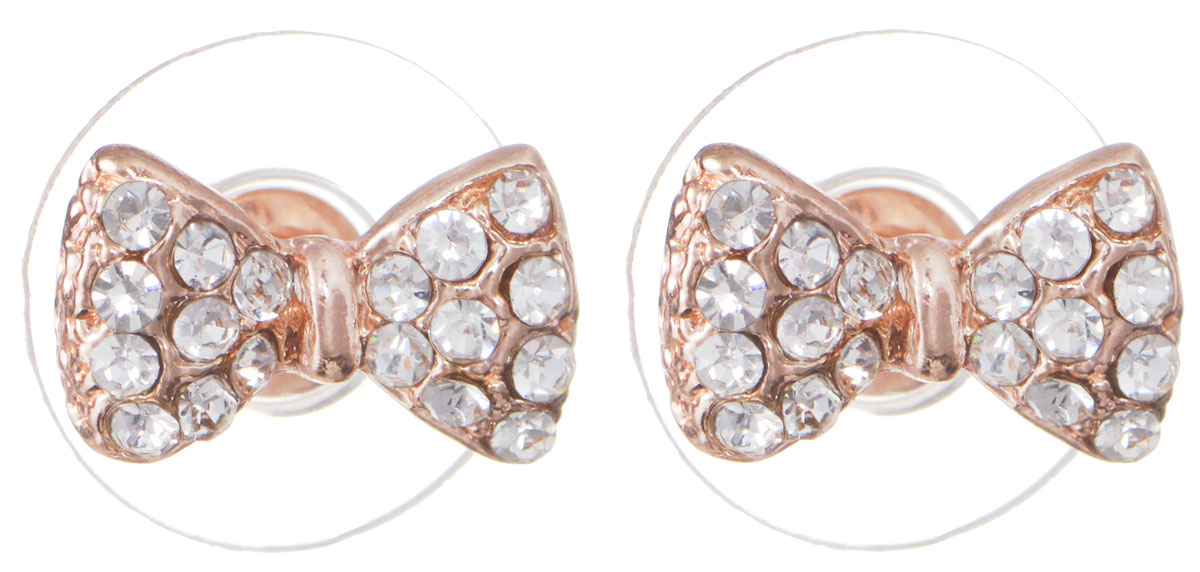 Серьги Taya, цвет: золотой. T-B-6059T-B-6059-EARR-R.GOLD Серьги Taya, цвет: золотой. T-B-6059T-B-6059-EARR-R.GOLDЭлегантные серьги Taya изготовлены в виде очаровательных бантиков из металлического сплава, которые оформлены стразами. В качестве основания изделия используется замок-гвоздик, который надежно зафиксирует сережку. Элегантные серьги помогут дополнить любой образ и привнести в него завершающий яркий штрих.