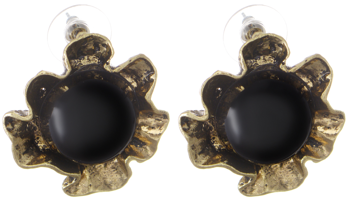 Серьги Taya, цвет: золотистый, черный. T-B-9838T-B-9838-EARR-GL.BLACK Серьги Taya, цвет: золотистый, черный. T-B-9838T-B-9838-EARR-GL.BLACKЭлегантные серьги современного дизайна Taya изготовлены из металлического сплава и дополнены черными вставками в виде полусфер. В качестве основания изделия используется замок-гвоздик с заглушками, который надежно зафиксирует сережку. Стильные серьги помогут дополнить любой образ и привнести в него завершающий яркий штрих.