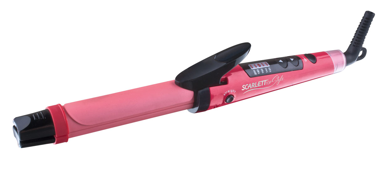 Scarlett Top Style SC-HS60T50, Pink щипцы для завивки волосSC-HS60T50 Scarlett Top Style SC-HS60T50, Pink щипцы для завивки волосSC-HS60T50Щипцы для волос Scarlett Top Style SC-HS60T50 необычайно просты в применении и гарантируют получение объемных локонов или идеально гладких волос. При переключении кнопки в положение выпрямление стайлер действует как щипцы- утюги. При переключении кнопки в положение завивка стайлер действует как щипцы для завивки волос. Уникальное турмалиновое покрытиеTourmaline TECHNOLOGY избавляет от эффекта разлетающихся волос, помогает волосам сохранить естественную влагу, делает их мягкими и шелковистыми. Плоский нагревательный элемент для быстрого равномерного нагрева, экономии энергии и надежной работы. Результат на ваш выбор: объемные локоны идеальной формы или безупречно гладкие волосы.