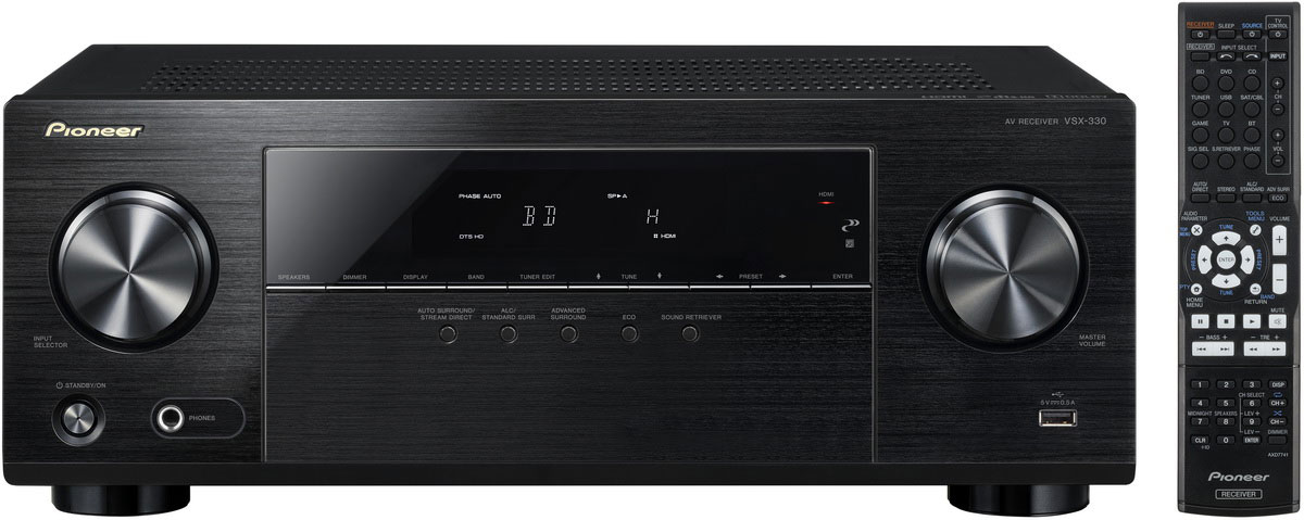 Pioneer VSX-330-K AV-ресиверVSX-330-K_4573211150292 Pioneer VSX-330-K AV-ресиверVSX-330-K_4573211150292Сделайте лучше свои домашние развлечения с 5.1 HD Surround Sound. VSX-330 станет центральной аудиосистемой вашей игровой приставки и системы домашнего кинотеатра. Этот AВ ресивер гарантирует потрясающие ощущения от просмотра фильмов: он даже справится с 4K видео ультравысокого разрешения. Чтобы улучшить звучание ваших любимых фильмов, просто выберите один из режимов высокого разрешения Dolby или DTS Advanced Surround. Pioneer VSX-330 поддерживает воспроизведение музыки и управление iPod и iPhone через разъем для USB на передней панели. Прекрасно работает с Apple устройствами: Сертификация Сделано для iPod, iPhone и iPad означает возможность легкого подключения Apple-устройств и воспроизведения записанной на них музыки через АВ-ресивер. USB-разъем на передней панели позволяет подключать устройства и одновременно их заряжать. Энергосберегающие настройки: Для экономии электроэнергии используйте режимы ECO. Режим ECO Mode 1...