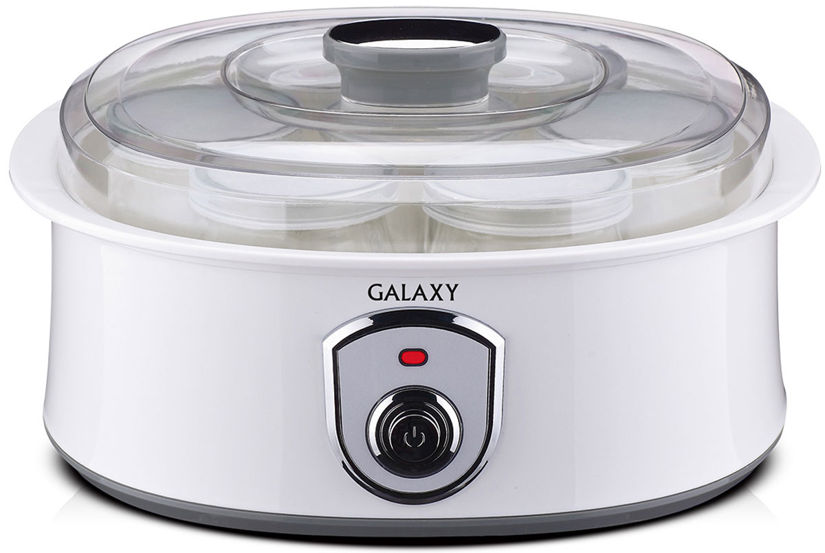Galaxy GL 2690 йогуртница4650067301532 Galaxy GL 2690 йогуртница4650067301532Йогуртница Galaxy GL 2690 приготовит для вас полезное лакомство, содержащее живую йогуртовую культуру без консервантов,ароматизаторов и красителей. Приготовление домашнего йогурта позволяет дать волю фантазии в выборе наполнителей и получить натуральный и полезный продукт для вашей семьи! Объем баночки: 200 мл. Материал баночек: стекло.