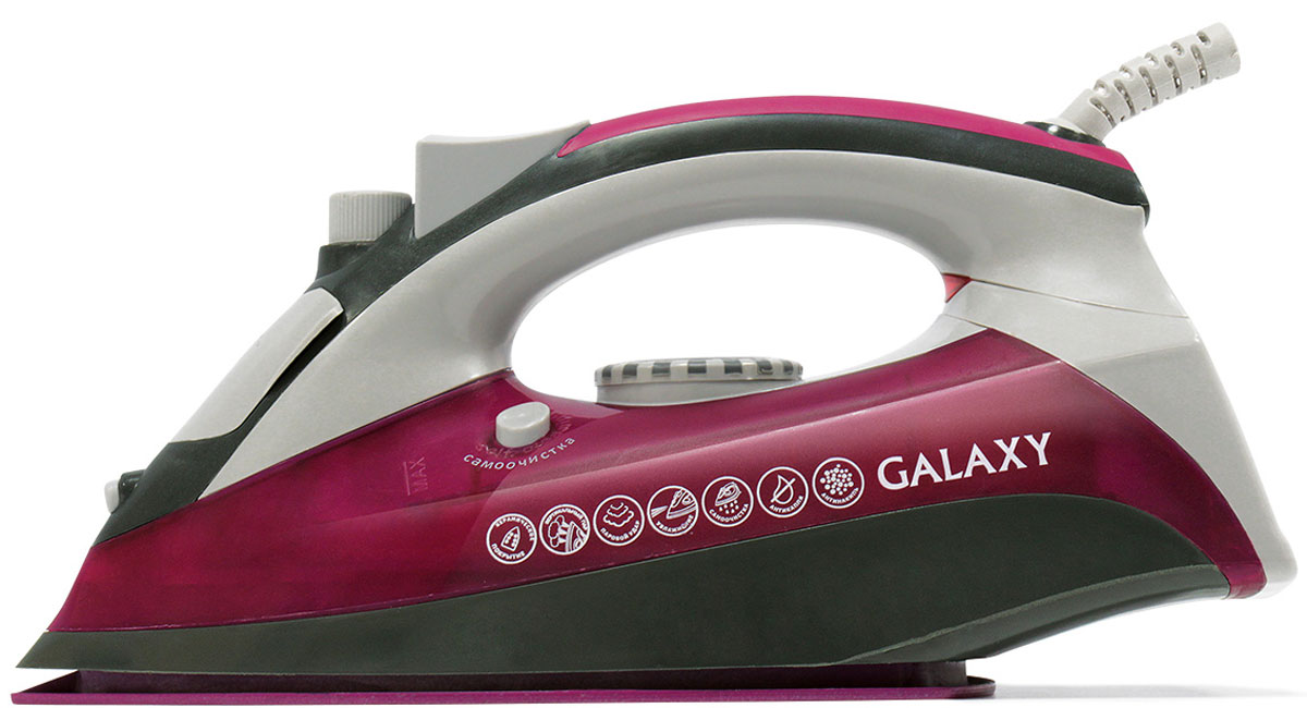 Galaxy GL 6120 утюг4630003367068 Galaxy GL 6120 утюг4630003367068Современные бытовые приборы, предназначенные для ухода за одеждой, радуют нас своими поистине безграничными возможностями. Ультрагладкая подошва утюга Galaxy GL 6120 из нержавеющей стали с керамическим покрытием обеспечивает идеальное скольжение. Силиконовый уплотнитель крышки резервуара Индикатор уровня воды Индикатор нагрева