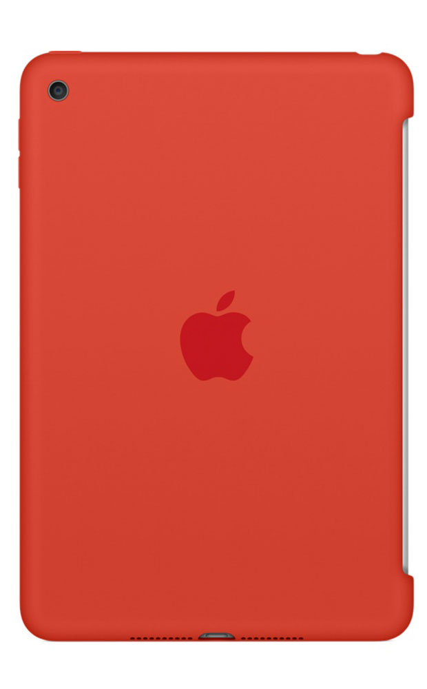 Apple Silicone Case чехол для iPad mini 4, OrangeMLD42ZM/A Apple Silicone Case чехол для iPad mini 4, OrangeMLD42ZM/AСиликоновый чехол защищает заднюю поверхность iPad mini 4 и идеально совместим со Smart Cover, чтобы ваше устройство было в безопасности с обеих сторон. Чехол с гладкой силиконовой поверхностью очень приятен на ощупь и надёжно оберегает iPad mini 4, сохраняя его корпус таким же тонким и изящным.