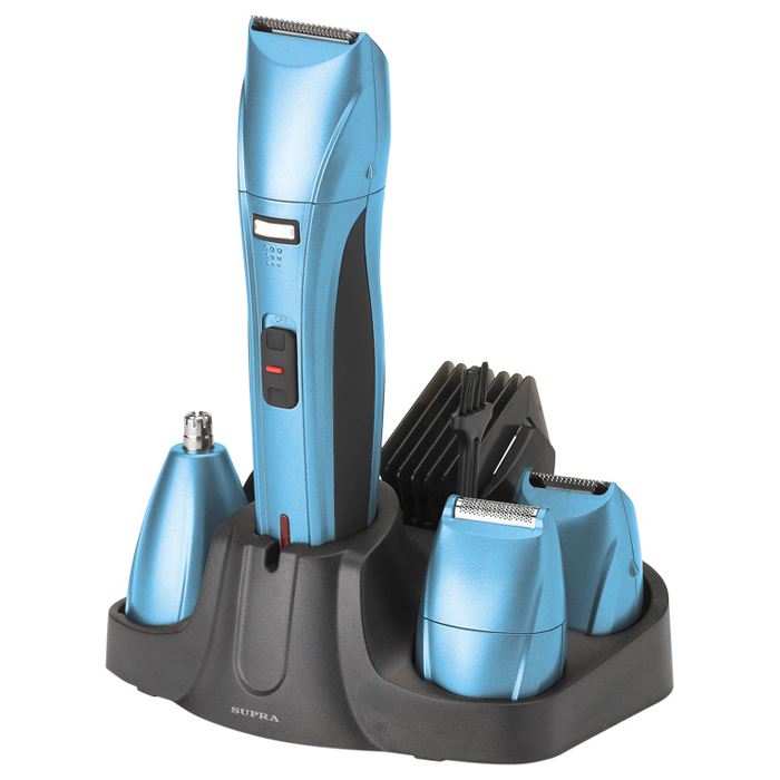 Supra RS-404, Blue набор для стрижки и бритьяRS-404 blue Supra RS-404, Blue набор для стрижки и бритьяRS-404 blueМашинка для стрижки Supra RS-404 имеет широкие функциональные возможности. Ее можно использовать для создания профессиональных стрижек. В наборе имеется шесть насадок, которые помогут вам выбрать длину стрижки – от 0.5 до 20 мм. Самозатачивающиеся ножи выполнены из нержавеющей стали, что гарантирует их долгий срок службы. Устройством также можно пользоваться как триммером или бритвой. Прибор имеет водостойкий корпус, что позволяет брать его с собой в душ. После окончания процедуры лезвия можно промыть в проточной воде. Одним из преимуществ машинки является работа не только от сети, но и от аккумулятора. Длительность времени зарядки аккумулятора: 8 ч