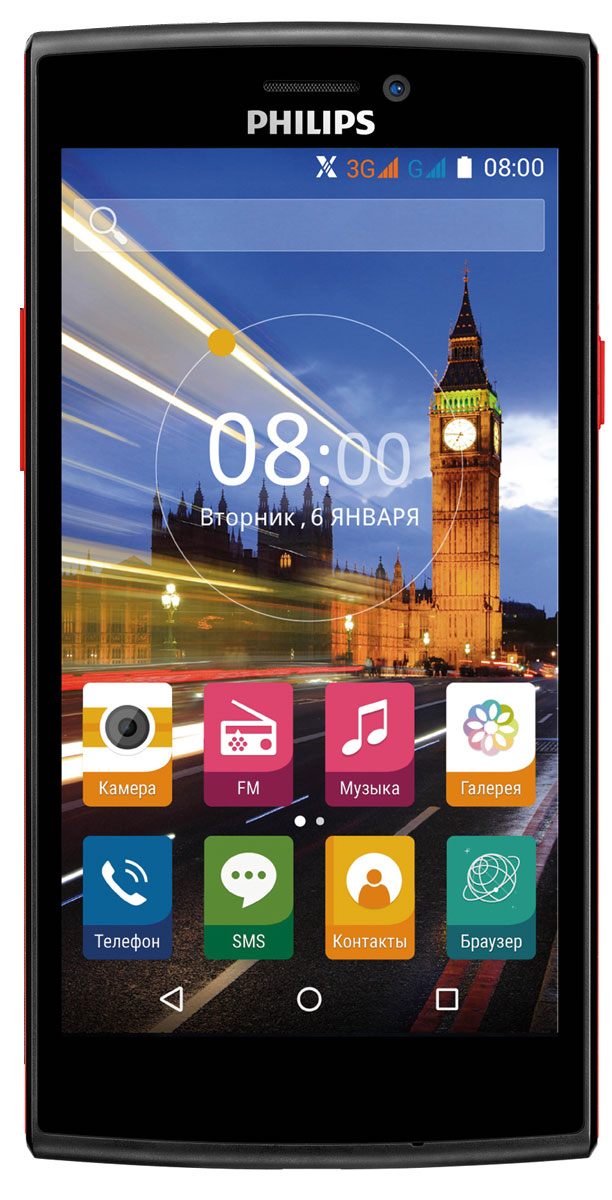 Philips S337, Black Red8712581736538 Philips S337, Black Red8712581736538Philips S337 – удивительное сочетание интересного дизайна, производительной начинки и свежей версии ОС Android - и все это по привлекательной цене. Четырехъядерный процессор с частотой 1.3 ГГц и 1 ГБ оперативной памяти позволяют работать с требовательными к ресурсам устройства играми и приложениями из каталога приложений Google Play Market, а ОС Android 5.1 обеспечит простое и интуитивно понятное управление всеми функциями смартфона на большом экране 5. Наконец, поддержка двух SIM-карт гарантирует бесперебойную связь, как с коллегами, так и с близкими людьми. Основная камера 5 Мпикс с автофокусом и вспышкой позволит запечатлеть памятные моменты или важную информацию, уловив самые тонкие детали, фронтальная же камера придется очень кстати для видео-звонков. Поддержка технологии Miracast позволит мгновенно просмотреть отснятые фотографии и видеоролики на большом экране совместимого ТВ без лишних проводов. Приятным дополнением станет...