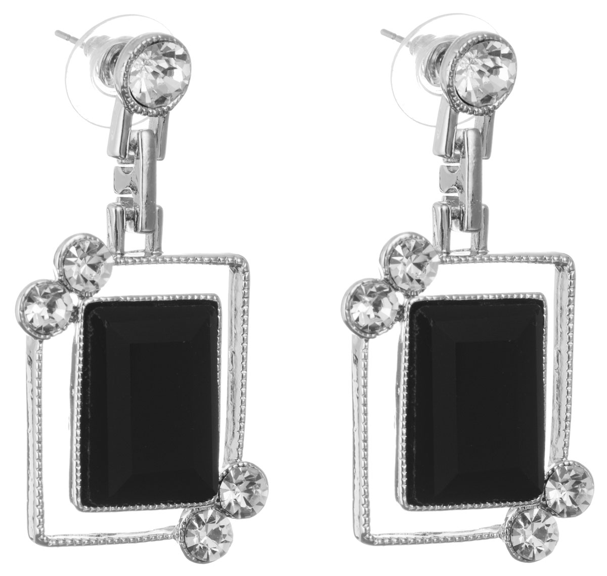 Серьги Taya, цвет: серебристый, черный. T-B-10690-EARR-SL.BLACKT-B-10690-EARR-SL.BLACK Серьги Taya, цвет: серебристый, черный. T-B-10690-EARR-SL.BLACKT-B-10690-EARR-SL.BLACKОригинальные серьги Taya, выполненные из металлического сплава в виде подвесок квадратной формы декорированных крупными и мелкими стразами, придадут вашему образу изюминку, подчеркнут красоту или преобразят повседневный наряд. Застегиваются на замок-гвоздик с пластиковой заглушкой. Такие серьги позволит вам с легкостью воплотить самую смелую фантазию и создать собственный, неповторимый образ.