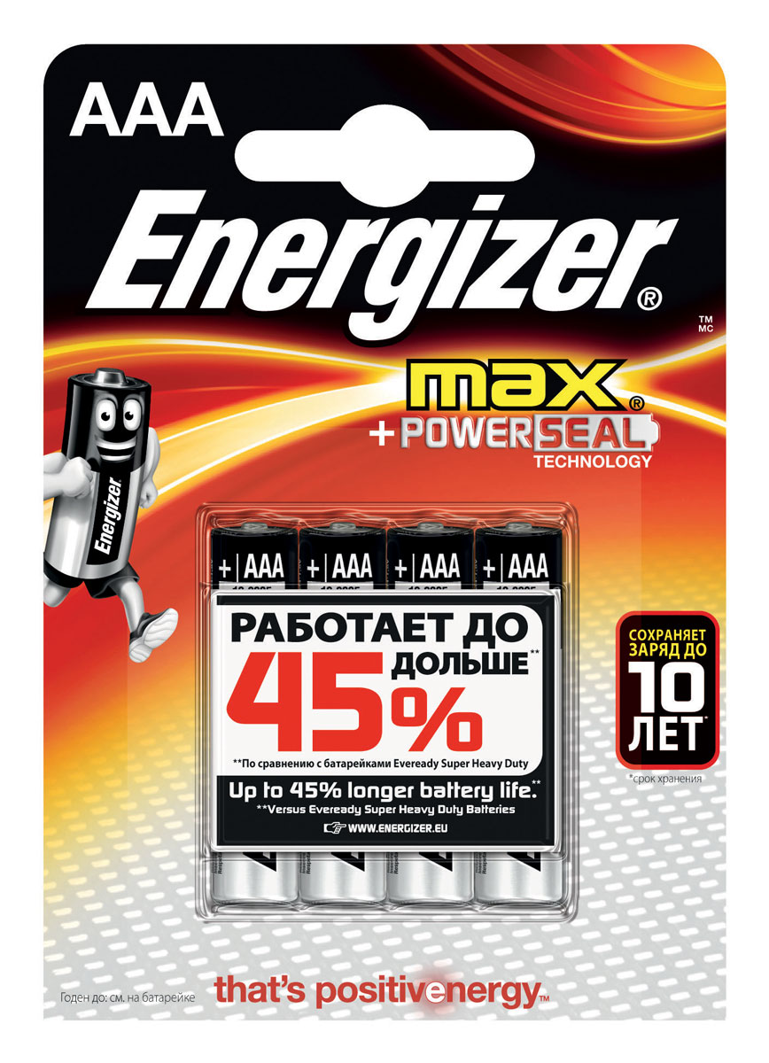  Energizer "Max",  A/LR03, 1,5 V, 4 