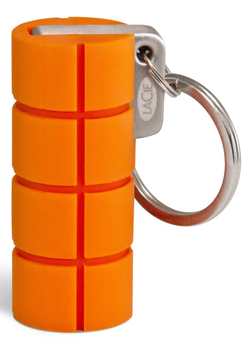 LaCie Rugged Key 32GB USB-накопитель9000147 LaCie Rugged Key 32GB USB-накопитель9000147USB-накопитель LaCie Rugged Key создан для любителей экстрима, имеет маленькие габариты и прочный корпус. Флеш накопитель сделан в виде маленькой цилиндрической гранаты с кольцом. Оранжевый прорезиненный защитный корпус оставит информацию неуязвимой к высоким и низким температурам, воздействиям влаги, сильным ударам и падениям с высоты до 100 метров. Максимальная скорость передачи данных: 150 Мбит/с Шифрование AES 256-bit Совместимые ОС: Windows 7, Windows 8 / Mac OS X 10.5