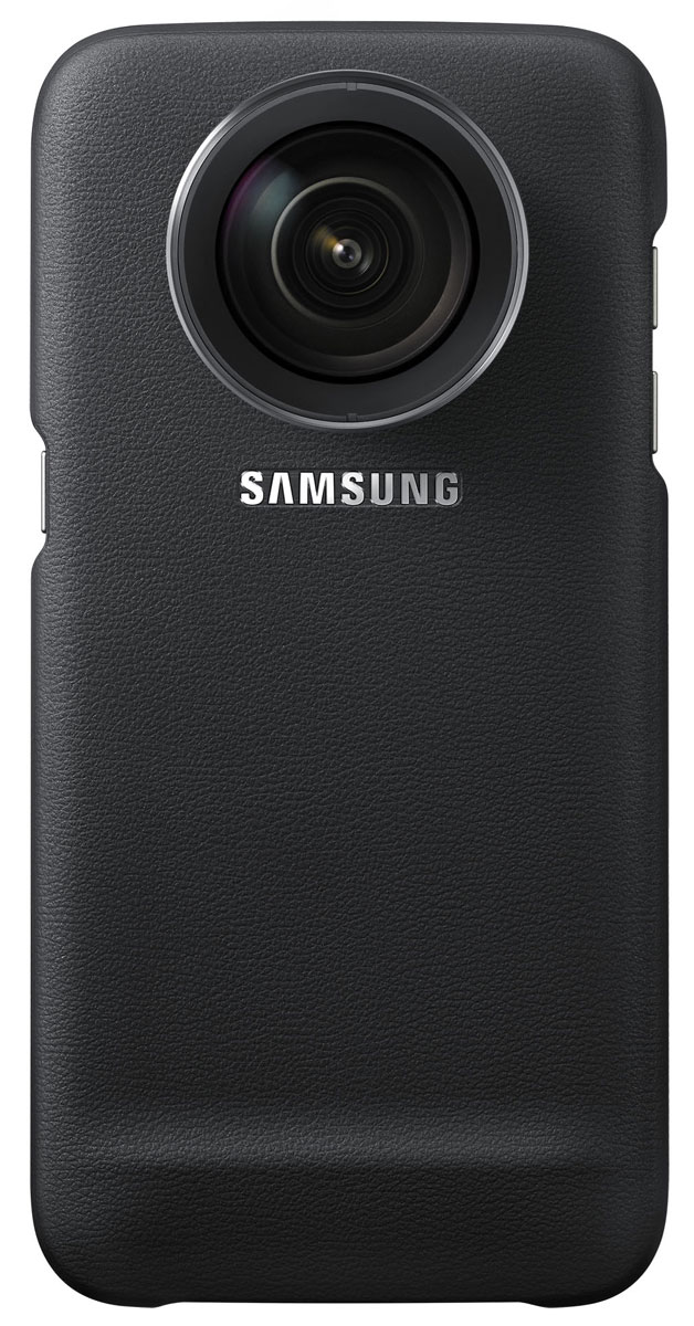 Samsung ET-CG935 Lens Cover чехол с комплектом сменных объективов для Galaxy S7 Edge, BlackET-CG935DBEGRU Samsung ET-CG935 Lens Cover чехол с комплектом сменных объективов для Galaxy S7 Edge, BlackET-CG935DBEGRUЧехол Samsung Lens Cover превращает ваш Galaxy S7 Edge в камерофон. Он выполнен из плотного поликарбоната с матовой поверхностью и имеет резьбовой вход для съемного объектива. Получите гораздо больше возможностей для фотографирования с невероятной чёткостью. Защитный чехол со сменными объективами позволит по-новому раскрыть ваши способности фотографа без потери качества получаемых изображений. Расширьте ваш творческий потенциал благодаря премиальным широкоугольному и телеобъективу, выполненным из нержавеющей стали, и наслаждайтесь великолепными фотографиями без искажений. Будьте готовы, когда нахлынет вдохновение! Установите нужный сменный объектив за считанные секунды, чтобы не упустить ни одного момента. Широкоугольный объектив: Угол обзора: 108° Увеличение: 0.63x Размеры: 39,6 x 21,5 мм Телефото объектив: Угол обзора: 45° Увеличение: 2x Размеры: 39,6 x 30,8 мм